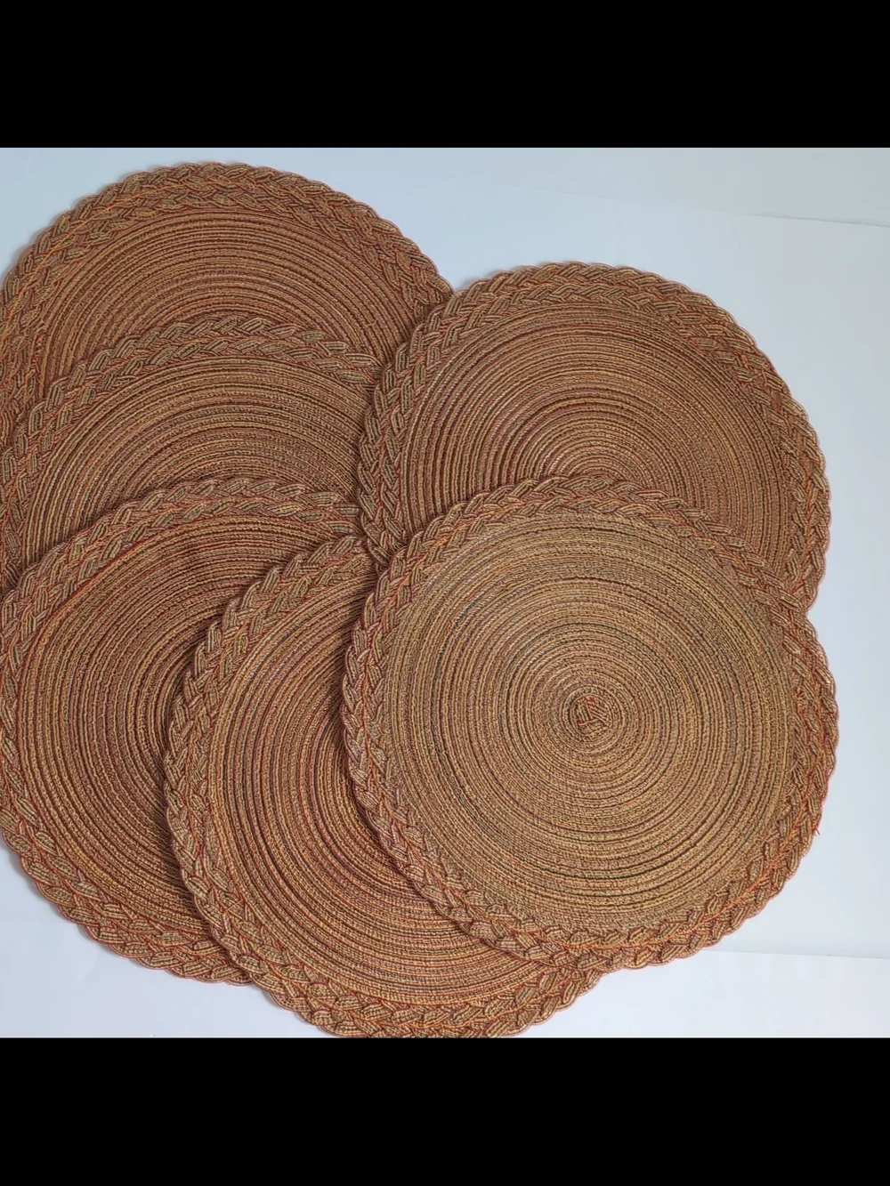 Set of 6 Boho Round Braided Placemats 15
